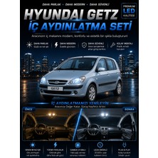 Duolight Hyundai Getz Uyumlu LED Iç Aydınlatma Seti 6000K Parlak Beyaz Tavan Kapı Bagaj Torpido Ampul Seti