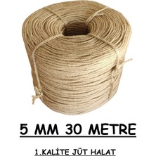 Ambarope 5 mm 30 Metre Jüt Halat Hasır Dekor Süsleme Jüt Ip