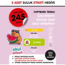Okul Etiketi Capybara Temalı Isme Özel Okul Etiketi Suluk Etiketi Hediyelidir Stıcker Toplam 245 Adet