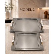 Belirtilmemiş 2'li Çelik Tepsi Seti-Büyük Boy ve Küçük Boy-2 Farklı Model Seçeneği