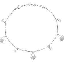 Argentum Concept 925 Ayar Gümüş Kalpli Halhal - H005301