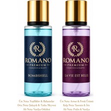 Romano Bomshell-La Vie Est Belle ikili set Vücut Spreyi 150 ml Kalıcı Parfüm Esanslı