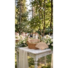 Lora Wedding Kişiye Özel Ahşap Nikah Şekeri Alternatifi Yelpaze - Kalıcı Davet Hatırası | 25 Adet | 25012-2