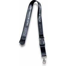 Crew Turk Lanyard Pılot In Command Yıldızlı Sıyah