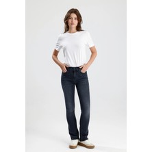Yeni Sezon Boot Fit Kesim MONICA24 Gri Denim Yumuşak Doku Sade Şık Kadın Jean Pantolon