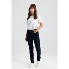 Yeni Sezon Koyu Indigo Denim Rahat Esnek Şık Yumuşak MIRA12 Skinny Fit Kalıp Kadın Jean Pantolon