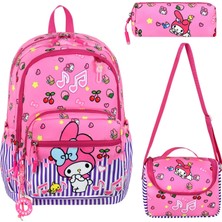 KumOziShop My Melody Ultra Lüks Suya Dayanıklı Özel Baskı Ortopedik Ilkokul Çantası Termal Beslenme ve Kalemlik