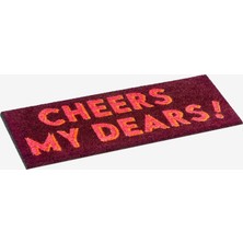Gift Company Kırmızı Hindistan Cevizi Lifi Cheers My Dears Kapı Önü Paspası 30X75 cm