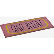 Gift Company Pembe Hindistan Cevizi Lifi Ciao Bella Kapı Önü Paspası 75X30X1,5 cm