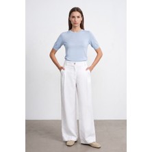 Karma 72762 Dilvin Cepli Keten Geniş Paça Pantolon