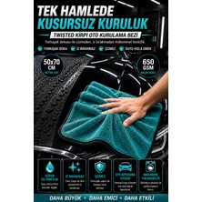 Open City 650 Gsm Twisted Mikrofiber Oto Kurulama Bezi 50X70 cm Araç Kurulama Havlusu Çizmeden Temizlik Bez