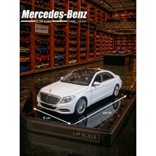 Oyuncak Sahili Mercedes Benz S500 S Class 1:24 Ölçek 19CM Metal Model Araba Kapıları ve Kaputu Açılır Diecast Koleksiyon 19X8CM Beyaz