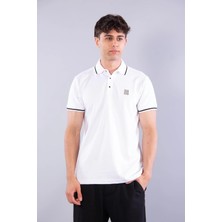 Mckanzie 8261 Ayaklı Yaka Kol Ucu Çizgili Kısa Kol T-shirt