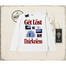 Tarzsokak Unisex Get Lost Biskilet Yaka  Long Sleeve Beyaz