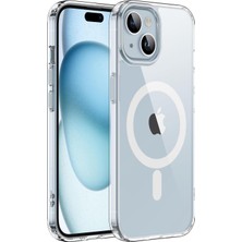 Nanospace Apple iPhone 15 Uyumlu Sert Mika Magsafe Şeffaf Kamera Korumalı Kılf