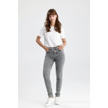 Özel Tasarım Açık Gri Denim Rahat Doğal Esnek Yumuşak MIRA12 Skinny Fit Kalıp Kadın Jean Pantolon