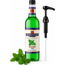 Simonelli Yeşil Nane Kahve Şurubu 700 ml - İçecek ve Kokteyl Şurubu (Pompa Dahil)