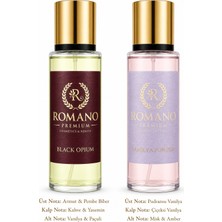 Romano Black Opium-Vanilya Powder Ikili Set Vücut Spreyi 150 ml Kalıcı Parfüm Esanslı