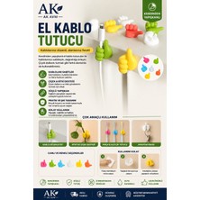 Ak Avm 6 Adet El Şeklinde Silikon Kablo Tutucu Çok Amaçlı Parmak Düzenleyici