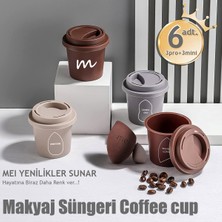 Mei Makyaj Süngeri Fondöten Emmeyen Sponge 3lü Set 3 Pro 3 Mini Coffee Cup Hijyenik Dark
