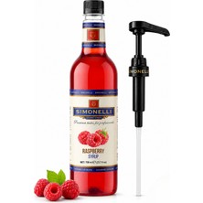 Simonelli Frambuaz Aromalı Kahve Şurubu 700 ml - İçecek ve Kokteyl Şurubu (Pompa Dahil)