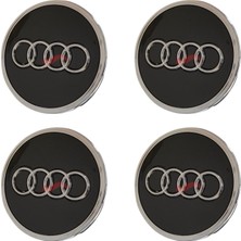 Asparts Audi A4-A5-A6-Q7 2016/2022 Jant Göbek Arması (Oem Kalite) 8W0601170A 4M0601170 (Parlak Siyah) 8W0198601S