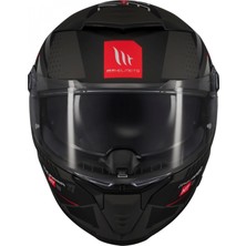 mt Kask FF118BSV Thunder 4 R Sv Lumınence D1 Parlak Siyah Gri