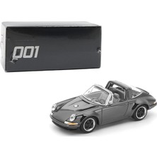 Pop Race 1:64 Porsche 911 Singer Targa Dark Chrome Edition PRDC001 Diecast Model Araba