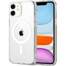 Nanospace Apple iPhone 11 Uyumlu Sert Mika Magsafe Şeffaf Kamera Korumalı Kılf