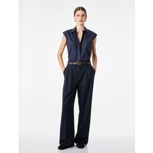 Koton Pamuklu Boxy Fit Kolsuz Poplin Gömlek