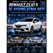 Duolight Renault Clio 5 Uyumlu 6000K LED Iç Aydınlatma Seti Parlak Beyaz Araç Içi Ampul Seti