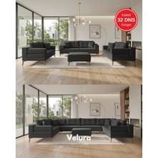 Velura Home & Living Zeri Modüler Yataklı 3 Adet Üçlü Kanepe & 3'lü Koltuk (3+3+3) - Antrasit