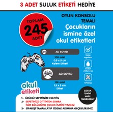 Okul Etiketi Oyun Konsolu Temalı Midi Paket Isme Özel Okul Etiketi / Suluk Etiketi Hediyelidir Stıcker Toplam 245 Adet