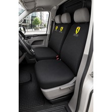 Antwax Volkswagen Transporter 5+1 - Siyah Penye Oto Koltuk Kılıfı - Ferrarı Baskılı