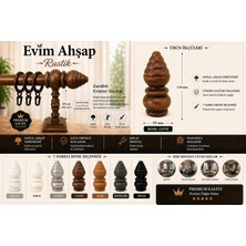 Evim Ahşap Premium Rustik Ahşap Perde Destek Ayağı – Kayın Ağacı-Krem Renk