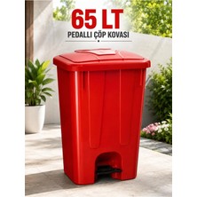 Loremp 65 Lt Pedallı Çöp Kovası Iç Kovasız Kırmızı Renk
