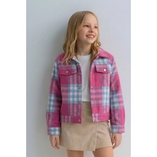 Esila Kids Kız Çocuk Kaşe Ceket Ekose Oduncu Gömlek