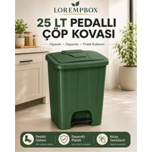 Loremp 25 Lt Pedallı Çöp Kovası Iç Kovasız Yeşil Renk