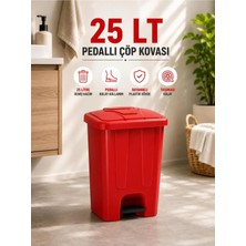 Loremp 25 Lt Pedallı Çöp Kovası Iç Kovasız Kırmızı Renk