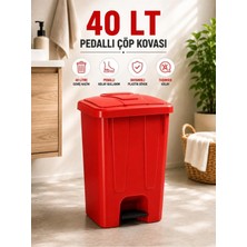 Loremp 40 Lt Pedallı Çöp Kovası Iç Kovasız Kırmızı Renk