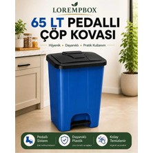 Loremp 65 Lt Pedallı Çöp Kovası Ev, Ofis, Mutfak, Bahçe ve Işyeri Kullanımına Uygun Mavi Siyah