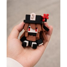 Vrd Chloe Hu Tao (Genshin Impact) Temalı Chibi 3D Baskı Figür, Koleksiyonluk Masaüstü Dekor