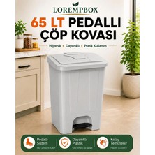Loremp 65 Lt Pedallı Çöp Kovası Ev, Ofis, Mutfak, Bahçe ve Işyeri Kullanımına Uygun Gri