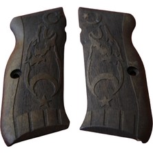 Cz 75  (16\'lı Çek) Kabzesi Ahşap Model 60