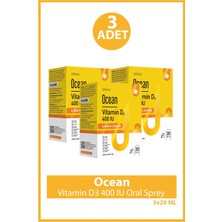 Ocean Vitamin D3 400 Iu Oral Sprey 20 ml 3 Adet