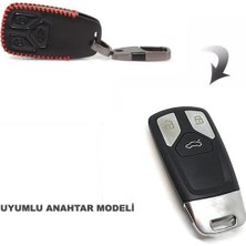 Alisveristime Deri Anahtar Kılıfı (Audi A4 A4L A5 A6L S5 S7 Q5 Q7 Tts ile Uyumlu)
