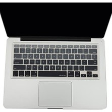 Silikon Klavye Koruyucu MacBook Air & MacBook Pro Uyumlu – Amerikan Ingilizce – Ultra Ince – A1278 A1369 A1466 A1502 Siyah Gri