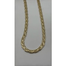 Stelle Jewelry 45 cm 14 Ayar Altın Renk Paslanmaz Çelik Kral Zincir Kolye – Unisex Kalın Zincir Kolye | Kararmaz Çelik Kolye