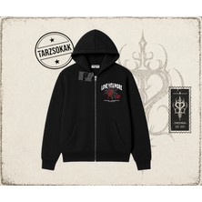 Tarzsokak Unisex Love You More Oversize Unisex Hırka & Çeket Fermuarlı Sweatshirt Beyaz
