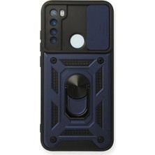Marsilyan™- Xiaomi Redmi Note 8 Kılıf Pars Lens Yüzüklü Silikon - Lacivert